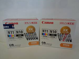 Canon キャノン 純正 6色 マルチパック XKI-N11+N10/6MP インク カートリッジ 取付期限2024.01+期限切れ 2点セット 未開封品 管理80-LP 