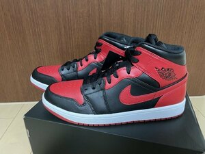 NIKE AIR JORDAN 1 MID ナイキ エア ジョーダン 1 ミッド ブラック/ジムレッド-ホワイト 554724-074 US10.5 28.5cm