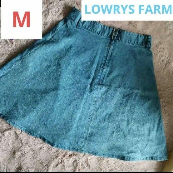 美品 LOWRYSFARM 台形スカート デニムスカート Ｍサイズ 薄手 春 夏