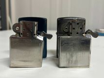 11B58 Zippo ジッポー オイルライター 2005年 WIND PROOF ウィンドプルーフ ブルー 1996年 ブラック 2点セット 火花確認OK_画像9