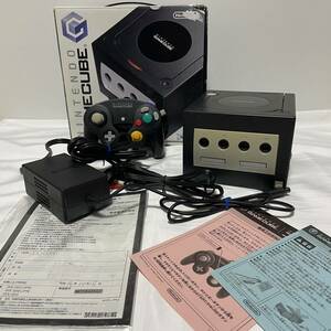 【 完動品 1円 】 NINTENDO GAMECUBE ブラック 外箱 本体 ニンテンドー ゲームキューブ GC コントローラー 付属品完備 任天堂 動作良好 黒