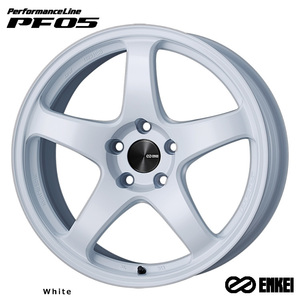 送料無料 エンケイ PerformanceLine PF05 (W) 6.5J-16 +50 4H-100 (16インチ) 4H100 6.5J+50【1本単品 新品】