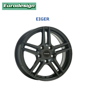 送料無料 阿部商会 Eurodesign EIGER 6J-15 +43 5H-112 (15インチ) 5H112 6J+43【1本単品 新品】