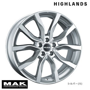 送料無料 マック HIGHLANDS (S) 9J-19 +53 5H-108 (19インチ) 5H108 9J+53【4本セット 新品】