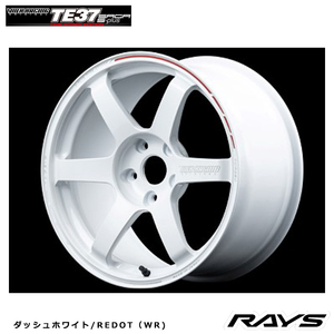 送料無料 レイズ VOLK RACING TE37 SAGA S-plus TIME ATTACK EDITION (WR) 8J-18 +46 5H-100 (18インチ) 5H100 8J+46【1本単品 新品】