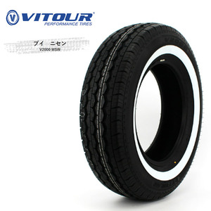 送料無料 ヴィツァー 夏 ホワイトリボンタイヤ VITOUR V2000 WSW ブイニセン WSW 195/R15C-8PR 106/104Q 【1本単品 新品】