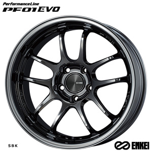 送料無料 エンケイ PerformanceLine PF01 EVO (SBK) 9.5J-18 +45 5H-114.3 (18インチ) 5H114.3 9.5J+45【1本単品 新品】