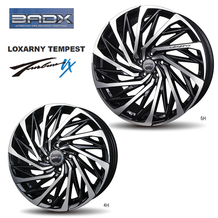 送料無料 バドックス LOXARNY TEMPEST TURBINE VX 7.5J-19 +55 5H-114.3 (19インチ) 5H114.3 7.5J+55【2本セット 新品】