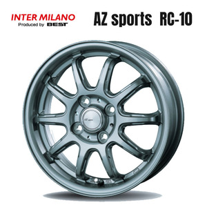 送料無料 ベスト AZ sports RC-10 (DS) 5.5J-14 +38 4H-100 (14インチ) 4H100 5.5J+38【2本セット 新品】