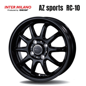 送料無料 ベスト AZ sports RC-10 (GBK) 3.5B-12 +45 4H-100 (12インチ) 4H100 3.5B+45【4本セット 新品】