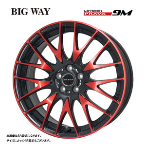 送料無料 ビッグウェイ Leyseen PRAVA 9M 7J-17 +47 5H-114.3 (17インチ) 5H114.3 7J+47【4本セット 新品】