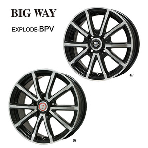 送料無料 ビッグウェイ EXPLODE BPV 6J-15 +43 5H-100 (15インチ) 5H100 6J+43【2本セット 新品】