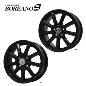 送料無料 ブランドルライン BOREANO9 5.5J-15 +42 4H-100 (15インチ) 4H100 5.5J+42【2本セット 新品】