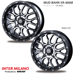 送料無料 インターミラノ MUD BAHN XR-800M (MBK/DP) 4.5J-14 +45 4H-100 (14インチ) 4H100 4.5J+45【4本セット 新品】