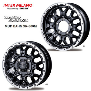 送料無料 インターミラノ MUD BAHN XR-800M (MBK/RP) 4.5J-15 +45 4H-100 (15インチ) 4H100 4.5J+45【1本単品 新品】