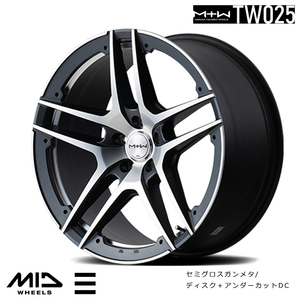 送料無料 マルカサービス MTW TW025 8.5J-18 +35 5H-114.3 (18インチ) 5H114.3 8.5J+35【4本セット 新品】