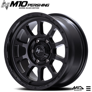 送料無料 マルカサービス M10 PERSHING BARREL BLACK EDITION 4.5J-14 +45 4H-100 (14インチ) 4H100 4.5J+45【2本セット 新品】