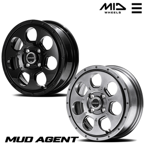 送料無料 マルカ サービス ROAD MAX MUD AGENT 4.5J-14 +45 4H-100 (14インチ) 4H100 4.5J+45【2本セット 新品】