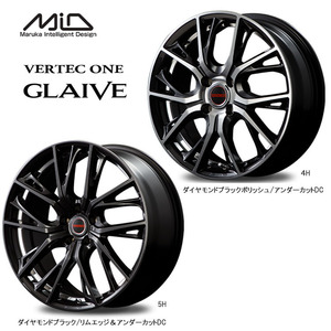 送料無料 マルカサービス VERTEC ONE　GLAIVE 6J-16 +43 4H-100 (16インチ) 4H100 6J+43【2本本】