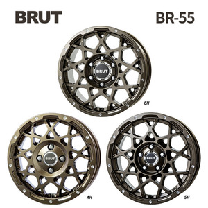 送料無料 ブルート BR-55 5J-14 +35 4H-100 (14インチ) 4H100 5J+35【4本セット 新品】