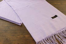 新品 【シルク100% SILK】無地 パステルパープル PURPLE 紫 Plain 大判 ストール_画像3