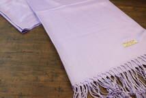 新品【パシュミナ Pashmina】無地 パステルパープル PURPLE 紫 Plain 大判 ストール カシミア100% Cashmere 訳あり_画像3