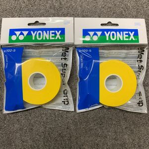 ■ヨネックス　ウェットスーパーグリップAC102-5 詰め替え用［5本入］　イエロー ×２個セット　v12