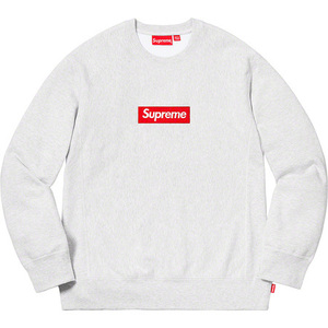 即決 supreme 18aw box logo crewneck grey XL