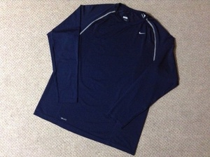 ★中古★ナイキ プロ DRI-FIT 長袖Tシャツ ロングスリーブシャツ トップス メンズ XLサイズ 紺色 ネイビー NIKE PRO 125254-419