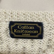 【Callan Knitwear】アイルランド製 フィッシャーマンニット アラン編み セーター メンズ Mサイズ相当 アイボリー 男女兼用 ヴィンテージ_画像6