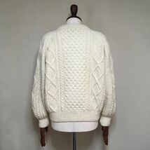 【Callan Knitwear】アイルランド製 フィッシャーマンニット アラン編み セーター メンズ Mサイズ相当 アイボリー 男女兼用 ヴィンテージ_画像2