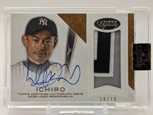 【10枚限定:ラストナンバー:未開封】イチロー/2016/Topps/Dynasty/直書き・直筆サイン/GAME-USED MEMORABILIA/ヤンキース