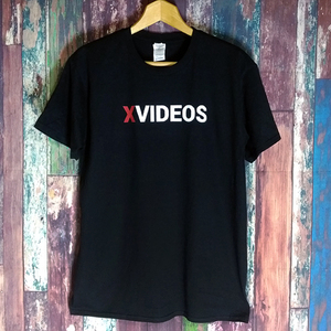 送込 XVIDEOS　エックスビデオ　ロゴ 半袖Tシャツ　黒　XLサイズ 