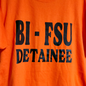 送込 フィリピン　ビクタン収容所　囚人服　半袖Tシャツ 橙色　Lサイズ