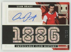 【Liam Brady】2022-23 Panini Impeccable Premier League Impeccable Club History 直筆サインカード 86枚限定