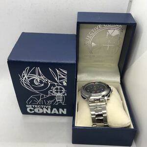 124-0218 DETECTIVE CONAN 名探偵コナン universal studio Japan 腕時計 金属ベルト シルバー 電池切れ 動作未確認