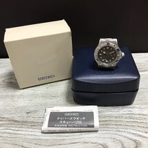 130-0038 SEIKO セイコー SCUBA200 7N35-6010 メンズ腕時計 金属ベルト 電池切れ 動作未確認_画像1