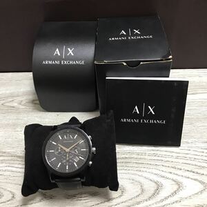137-0158 ARMANI EXCHANGE アルマーニエクスチェンジ AX1326 メンズ腕時計 ラバーベルト ブラック 電池切れ 動作未確認