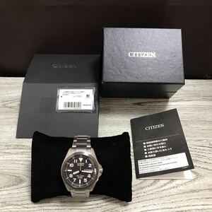 144-1221 ジャンク CITIZEN シチズン エコドライブ 電波ソーラー PROMASTER H100-S074304 メンズ腕時計 金属ベルト TITANIUM 