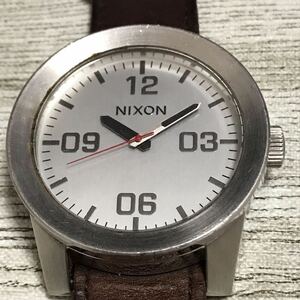 167-0967 NIXON ニクソン THE CORPORAL メンズ腕時計 レザーベルト ブラウン 電池切れ 動作未確認