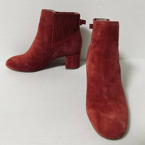 [ beautiful goods /¥49000]kate spade Kate * Spade short boots side-gore boots suede 6M 23cm red group *AU