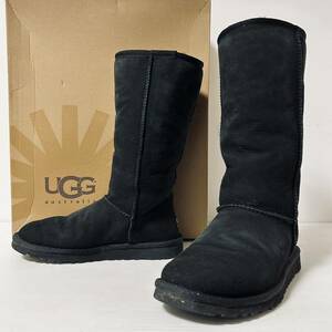 【美品】UGG CLASSIC TALL 5815 アグ クラシックトール ムートンブーツ 23cm ブラック　＊5