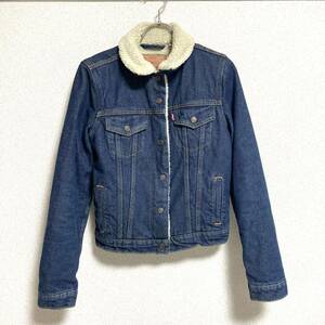 リーバイス Levi's デニムジャケット ボアジャケット Gジャン インディゴブルー レディース サイズS ＊15