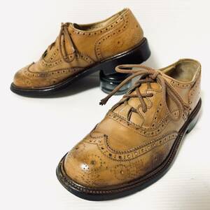 Tricker's トリッカーズ　ギリーシューズ　ウィングチップ 革靴　レザー　4 23cm ライトブラウン ＊CX