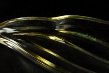 【蔵c9102b2】ガラス　縁金　葉型　長皿　木の葉皿　五客_画像6