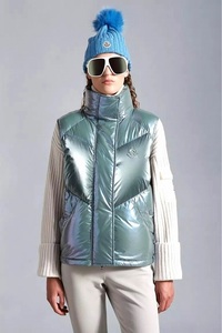 W*モンクレール MONCLER 22AW ダウンジレ ロゴ ダウンベスト レディース ・1 FAUCILLE kz4622208453