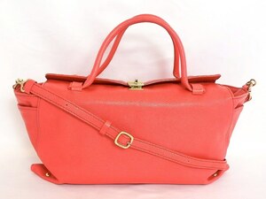 poti all POTIOR leather 2Way bag handbag pink series orange ok4622207924