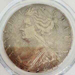 【1円スタート】 1707年 アン女王 クラウン 大型 銀貨 イギリス アンティークコイン PCGS NGC 