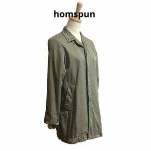 homspun コットンステンカラーコート