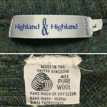 Highland&Highland アーガイルプルオーバーメランジウールニット 英国製 レトロ_画像9